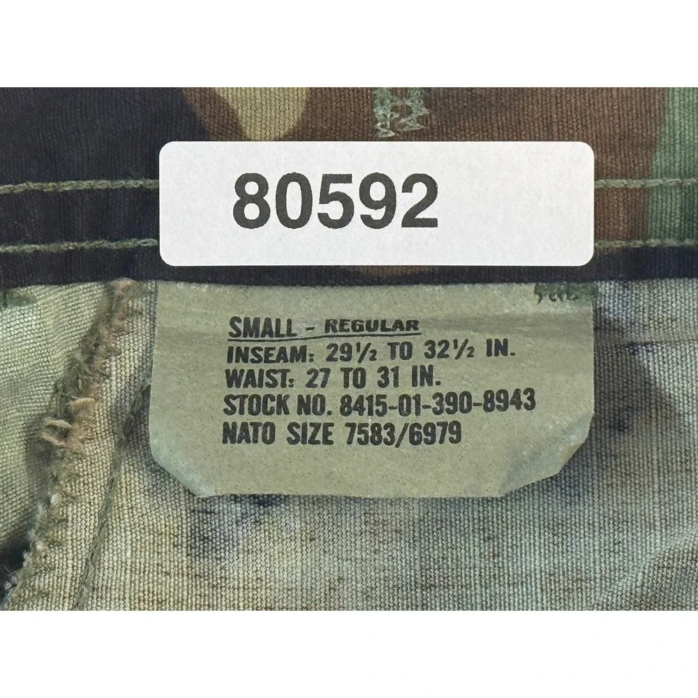 US Military Woodland Camo Cargo Pants Small Regular 8415-01-390-8943 Ripstop